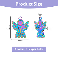 18Pcs 3 Colors Ion Plating(IP) 304 Stainless Steel Pendants&nbsp;STAS-DC0013-98