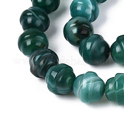 染め加工天然石瑪瑙ビーズ連売り  空飛ぶ円盤  ティール  9~10x9.5~10mm  穴：0.8~1mm  約36~38個/連  13.78~14.76''（35~37.5センチメートル）&nbsp;G-T144-27B