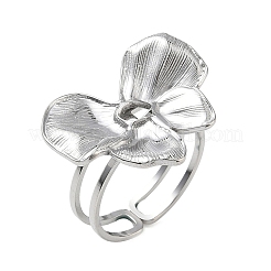 304 Stainless Steel Open Cuff Rings for Women&nbsp;RJEW-K320-01P
