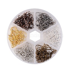 1Box 120PCS 6 Colors Iron Earring Hooks&nbsp;IFIN-X0018-NF-B