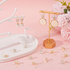 20Pcs Brass Micro Pave Clear Cubic Zirconia Earring Hooks&nbsp;ZIRC-BBC0002-59G
