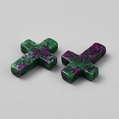 Natural Ruby in Zoisite Cross Display Decorations&nbsp;G-WH0016-55A-12