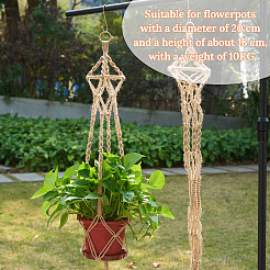2Pcs Handmade Macrame Polyester Plant Hanger&nbsp;AJEW-HS0001-48