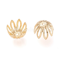 304ステンレススチール製ファンシービーズキャップ  マルチ花弁  花  ゴールドカラー  11x11x7mm  穴：1.2mm&nbsp;STAS-K194-17G