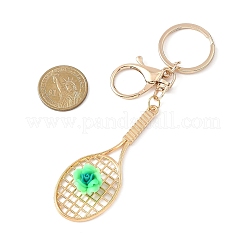 Tennis Racket & Flower Iron Alloy Keychains&nbsp;KEYC-JKC01442