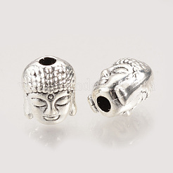チベット風合金ビーズ  仏  カドミウムフリー＆鉛フリー  アンティークシルバー  9x7x7mm  穴：2mm  約720個/1000g&nbsp;TIBE-Q075-53AS-LF