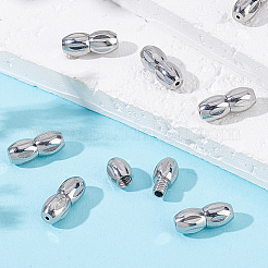 304ステンレススチール製ネジ留め具12セット  オーバル  ステンレス鋼色  12x5mm  穴：0.7mm&nbsp;STAS-BBC0009-43