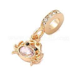 Rack Plating Alloy Rhinestone European Dangle Charms&nbsp;PALLOY-S189-38G-04