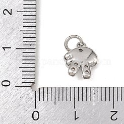 真鍮マイクロパヴェクリアキュービックジルコニアペンダント  勝利の看板  丸カン付き  カドミウムフリー＆鉛フリー  ラックめっき  長持ちメッキ  プラチナ  10.5x9x3.5mm  穴：3mm&nbsp;KK-P339-19P