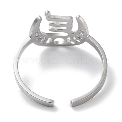 女性用304ステンレススチール星座リング  蠍座  18mm  内径：18mm&nbsp;RJEW-U024-01P-09