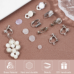 32Pcs 4 Style Brass Clip-on Earring Converters Findings&nbsp;KK-SP0001-28P