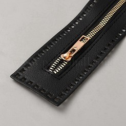 服飾材料  ファスナー部品  PVCジッパー引き手付き合成皮革  長方形  ブラック  270x58x2mm&nbsp;FIND-WH0367-47O