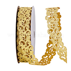 20 Yards Hollowe Double Face Flower Lace Trim Polyester Ribbons&nbsp;SRIB-PH0001-70