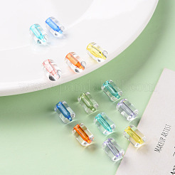 透明なアクリルビーズ  コラム  ミックスカラー  10x7.5mm  穴：1.8mm&nbsp;X-TACR-S154-17A