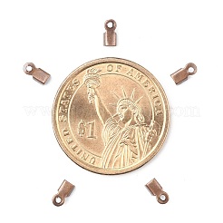アイアン製折りたたみ式カシメエンドパーツ  圧着コードの端を折ります  赤銅鉱  6x3x2.3mm  穴：1.2mm  約10000個/袋&nbsp;IFIN-ZX994-R-01