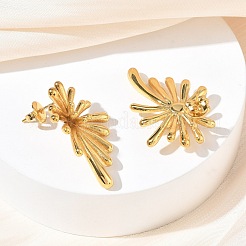 女性用304ステンレススチールスタッドピアス  花火  イオンプレーティング（ip）  ゴールドカラー  31x24mm&nbsp;EJEW-K333-19G