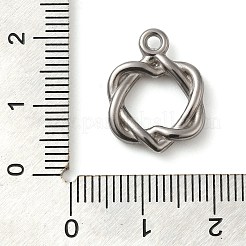 304ステンレスペンダント  ハートチャーム  ステンレス鋼色  19x14x3mm  穴：2mm&nbsp;STAS-M070-03P