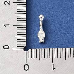 スターリングシルバーの魚チャーム925個  銀  11.5x3x3.5mm  穴：1.6mm&nbsp;STER-H118-03S