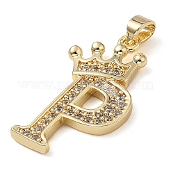 Rack Plating Brass Micro Pave Cubic Zirconia Pendants&nbsp;KK-D535-01P-RS
