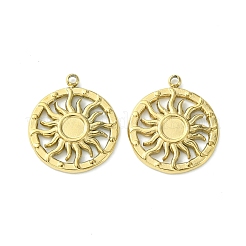 304ステンレススチールペンダントカボションセッティング  太陽  14KGP本金メッキ  トレイ：3mm  14.5x12.5x1.5mm  穴：1mm&nbsp;LS-STAS-L269-055G