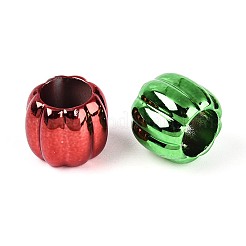 UVメッキ不透明アクリルヨーロピアンビーズ  大穴ビーズ  虹色の  バレル  ミックスカラー  13x11mm  穴：7.8mm&nbsp;PACR-T017-18M
