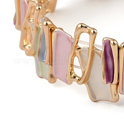 Coloful Alloy Enamel Links Stretch Bangles&nbsp;BJEW-B100-05G