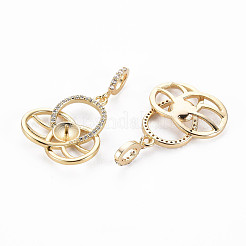 Brass Micro Pave Clear Cubic Zirconia Peg Bails Pendants&nbsp;KK-Q765-002-NF