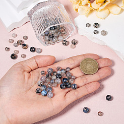 2 連売り 2 スタイル 天然龍脈瑪瑙ビーズ 連売り  染め  ラウンド  グレー  6~8mm  穴：1mm  47~63個/連  14.5~15インチ/連  1連/スタイル&nbsp;G-TA0002-45
