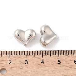 CCBプラスチックビーズ  ハート  プラチナ  10.5x14x6.5mm  穴：1.6mm&nbsp;CCB-N006-43P