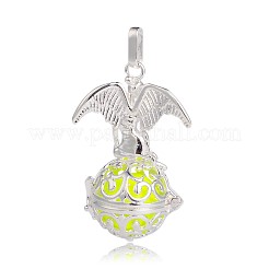 Silver Color Plated Brass Hollow Round Cage Pendants&nbsp;LS-KK-J248-04S