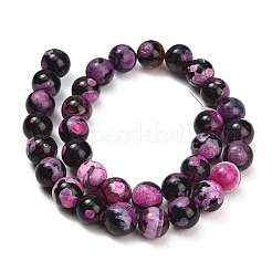 Natural Fire Crackle Agate(Dyed & Heated) Beads Strands&nbsp;G-K425-A06-12mm