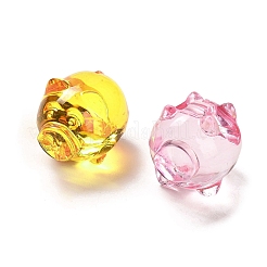 透明なアクリルビーズ  豚  ミックスカラー  15x15x18.5mm  穴：2.8mm  約：248個/ 500 G&nbsp;OACR-Z016-12A