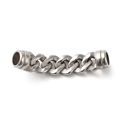 304ステンレススチールコードエンド  エンドクラスプ  アンティークシルバー  46x10x12mm  穴：6mm&nbsp;STAS-P325-07P