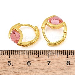 真鍮製フープピアス  ガラスと  ラックめっき  長持ちメッキ  ゴールドカラー  13.5x8.5x16.5mm&nbsp;KK-CBABB5B-01G