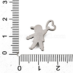 304ステンレスペンダント  少年のチャーム  変色防止  ステンレス鋼色  18x16.5x2mm  穴：2.5x4mm&nbsp;STAS-Q362-01D-P