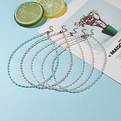 女性のためのABSプラスチックイミテーションパール＆シードガラスビーズのネックレス  ミックスカラー  17.52インチ（44.5cm）&nbsp;NJEW-JN04163