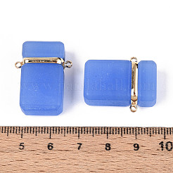 Glass Rectangle Links Connector Charms&nbsp;GLAA-T023-42C