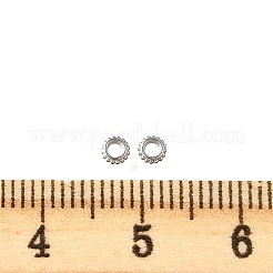 304ステンレススチールスペーサービーズ  花  ステンレス鋼色  3x0.9mm  穴：1.5mm&nbsp;STAS-U048-03P