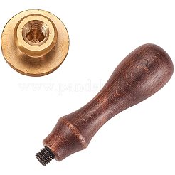 DIYレタースクラップブック真鍮ワックスシーリングスタンプとウッドハンドルセット  文字.o  25x14mm  75mm&nbsp;AJEW-PH0010-O