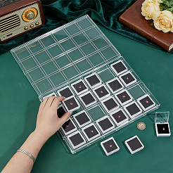 24-Grid Transparent Acrylic Loose Diamond Package Organizer Boxes&nbsp;CON-WH0085-207B