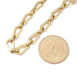 304 Stainless Steel Teardrop Link Chain Necklaces for Women&nbsp;NJEW-R012-02G
