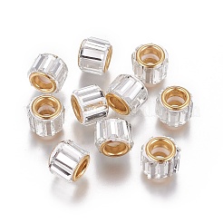 Brass Cubic Zirconia European Beads&nbsp;KK-E772-01I