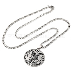 201 Stainless Steel Pendant Necklaces&nbsp;NJEW-C066-04P