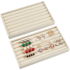 Rectangle Wood Covered with Velvet Jewelry Ring Display Trays&nbsp;AJEW-WH20054-062E-01