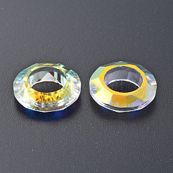 電気メッキガラスリンキングリング  クリスタル宇宙リング  プリズムリング  多面カット  丸いリング  クリアAB  20x5.5mm  内径：11mm  15個/ボード  4ボード/ボックス&nbsp;EGLA-N006-016
