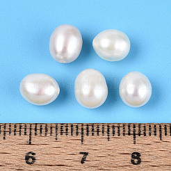 天然な培養された淡水パールビーズ  ライス  片穴  グレードAAA  乳白色  7~8x6~6.5mm  穴：0.8mm&nbsp;PEAR-M001-04