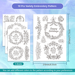 4 Sheets 11.6x8.2 Inch Stick and Stitch Embroidery Patterns&nbsp;DIY-WH0455-210