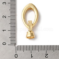 真鍮製マイクロペーブクリアキュービックジルコニアの留め金  ニッケルフリー  オーバル  ライラック  25mm  内径：4.5mm&nbsp;KK-C062-040G-02