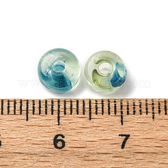 透明なアクリルビーズ  フラットラウンド  ツートン  甘露  7x4mm  穴：1.8mm  65~70個/セット&nbsp;OACR-S069-01C