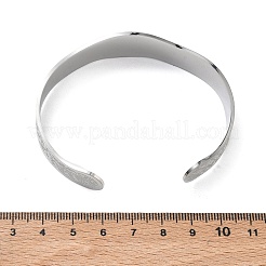 抽象的な模様の304ステンレススチール製カフバングル（女性用）  ステンレス鋼色  内径：2.01インチ（5.1cm）x2.54インチ（6.45cm）&nbsp;BJEW-D466-04P